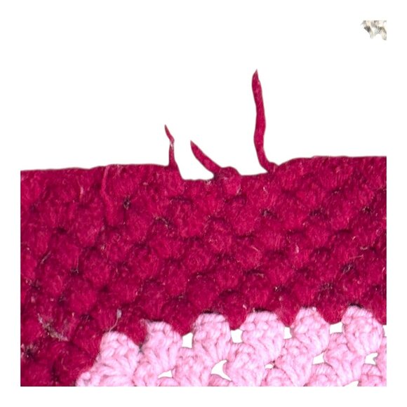 Handmade Crochet Baby Blanket Pink Squares Chair Lap Wheelchair throw READ - Picture 5 of 7